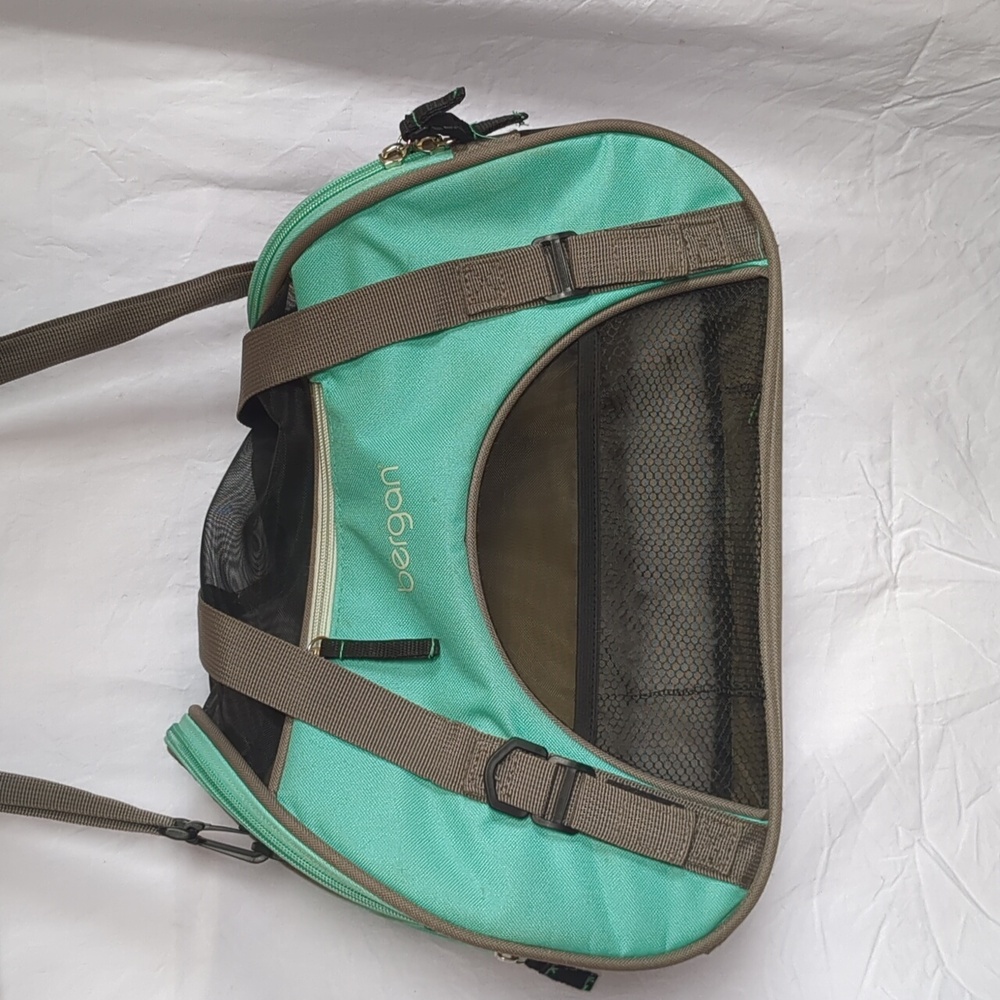Bergen pet carrier Mint Green and Black Duffel Bag